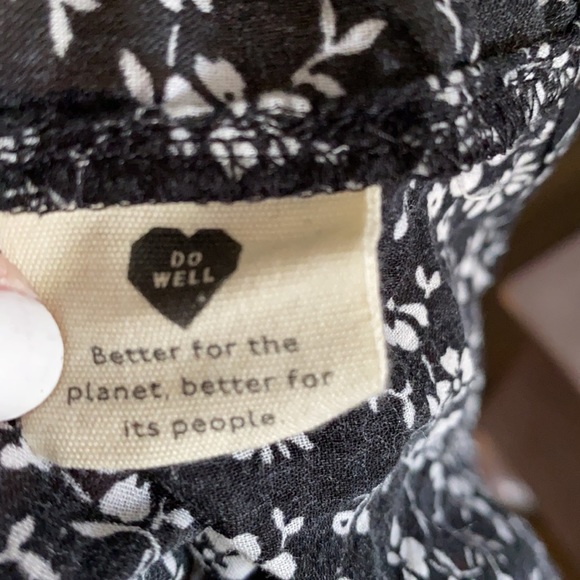 Madewell Floral Black and White Button Shirt XXS - Picture 6 of 8